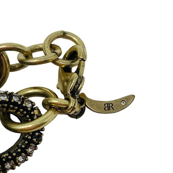 Banana Republic Woman's Gold Tone Black Chain Link Bracelet 8.5 Inch - Picture 7 of 9